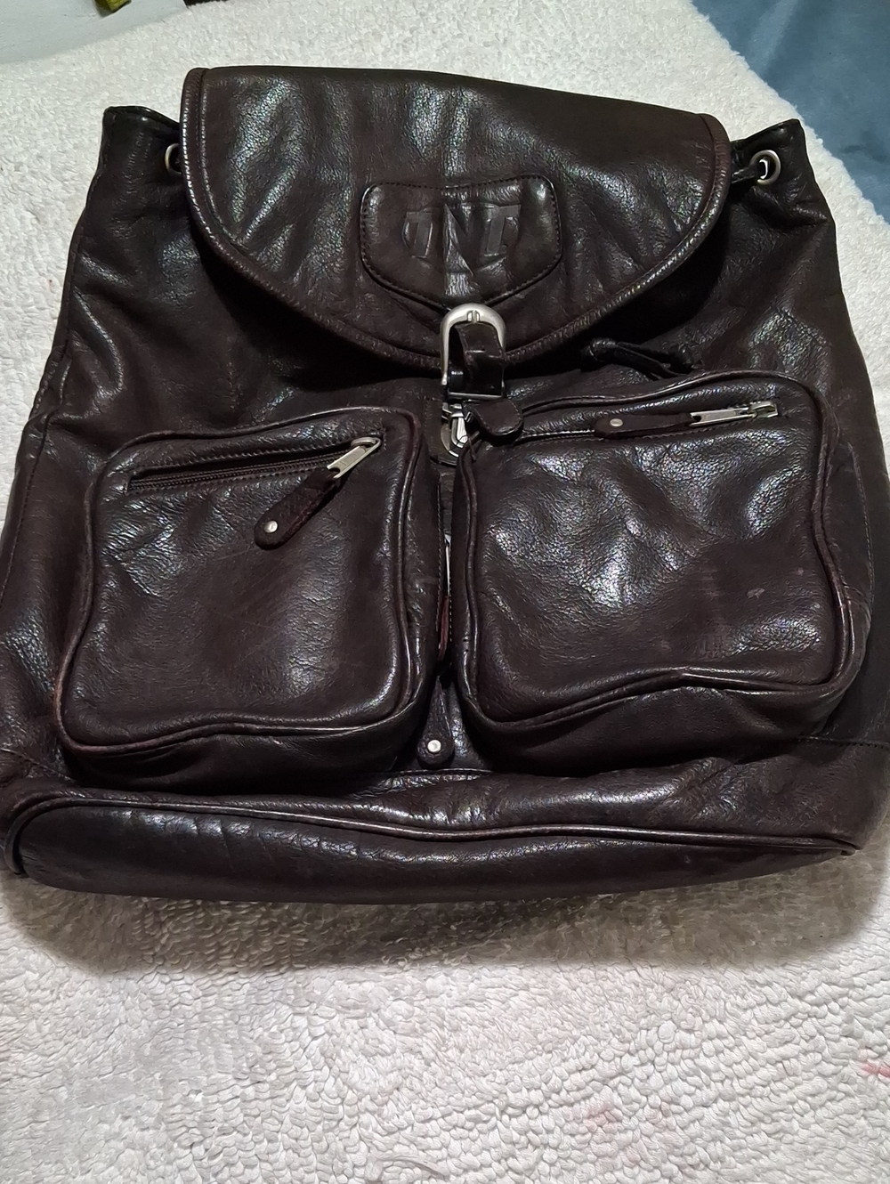 Canyon Outback Dark Brown Leather Backpack with Front Pockets